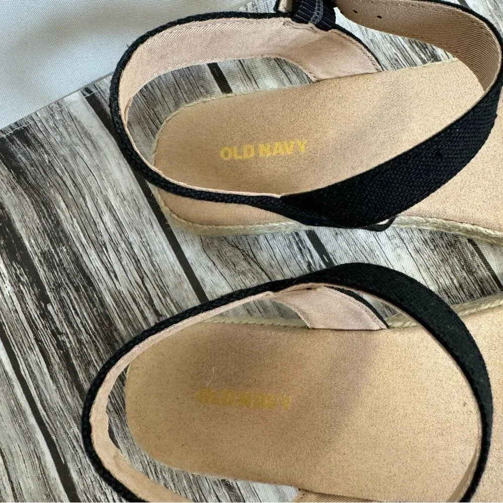 Old Navy Women’s Espadrille Platform Sandals Vegan Suede Open Toe Size 10